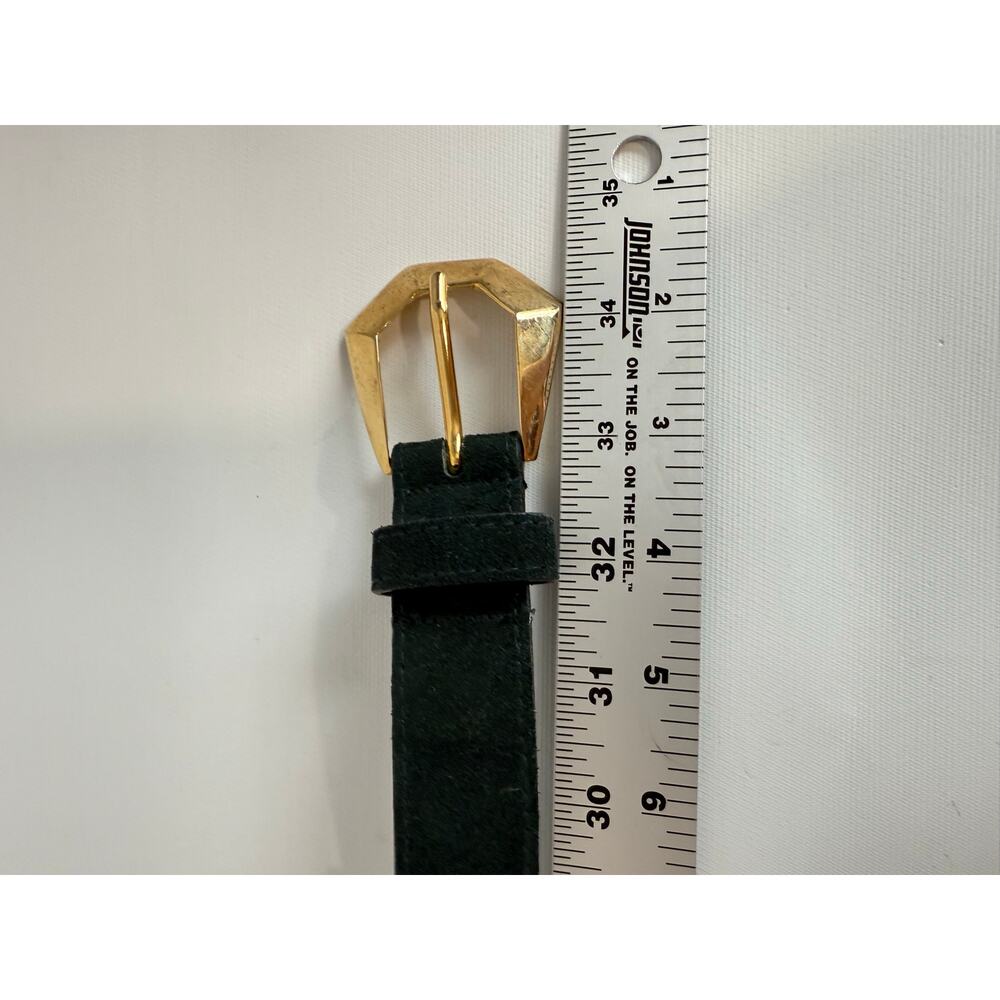 The Limited Women’s Green Leather Suede Gold Tone Chain Accent Belt Sz Medium - Picture 7 of 7